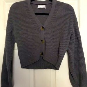 Urban outfitters grey Cropped sweater cardigan